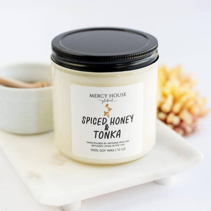 Spiced Honey + Tonka Candle | 12 oz. Glass Jar