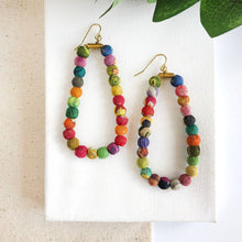 Load image into Gallery viewer, Kantha Oblong Hoops