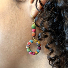 Load image into Gallery viewer, Kantha Exclamation Hoop Earrings