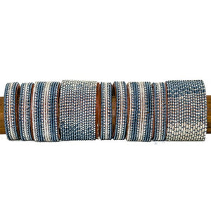 Beaded Leather Cuff Bracelet in Slate - Various Sizes