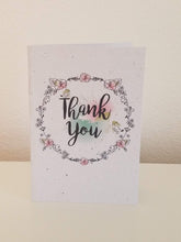 Load image into Gallery viewer, "Thank You!" with Watercolors Wreath Growing Paper Greeting Card || Appreciation