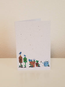Garden Scene Growing Paper Greeting Card || All Occasion