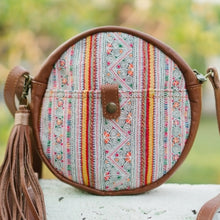 Load image into Gallery viewer, The Ginger Embroidered Round Leather Purse