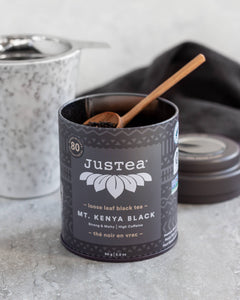 Mt. Kenya Black Tin & Spoon - Organic, Fair-Trade Black Tea