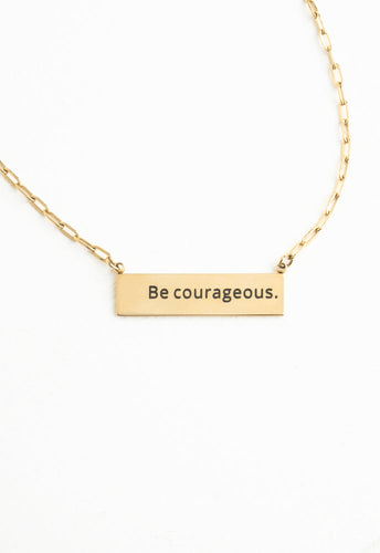 Courageous Gold Bar Necklace