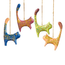 Load image into Gallery viewer, Party Cat Ornaments - Set of 4