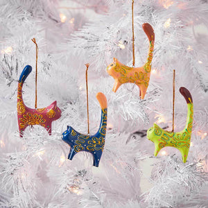 Party Cat Ornaments - Set of 4