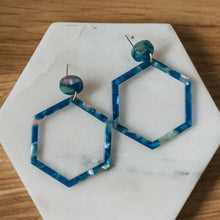 Load image into Gallery viewer, Indigo Hex Earrings