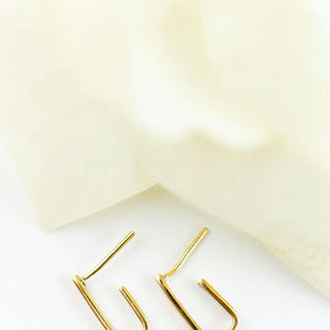 Brass Huggie Earrings