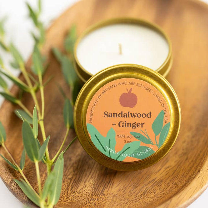 Sandalwood + Ginger Apple Candle | 3 oz Tin