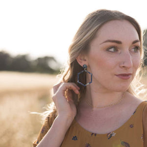 Indigo Hex Earrings