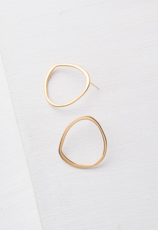 Sequoia Forward Facing Hoop Stud Earrings