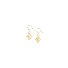 Load image into Gallery viewer, Gold North Star Dangle Earrings