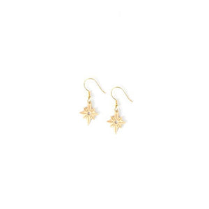 Gold North Star Dangle Earrings