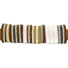 Load image into Gallery viewer, Beaded Leather Cuff Bracelet in Neutrals - Various Sizes
