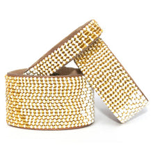 Load image into Gallery viewer, Beaded Leather Cuff Bracelet in Gold - Various Sizes