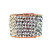 Load image into Gallery viewer, Beaded Leather Cuff Bracelet in Slate - Various Sizes