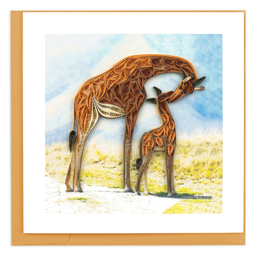 Giraffe & Baby Quilling Greeting Card ||  Mother's Day, New Baby, All Occasion
