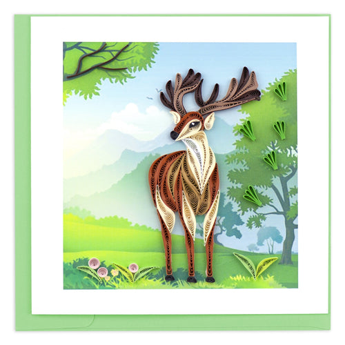 Stag Quilling Greeting Card ||  Spring, Nature, All Occasion