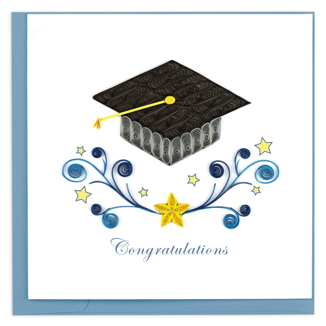 Graduation Cap Congratulations Quilling Greeting Card || Congratulations, Celebration, Encouragement
