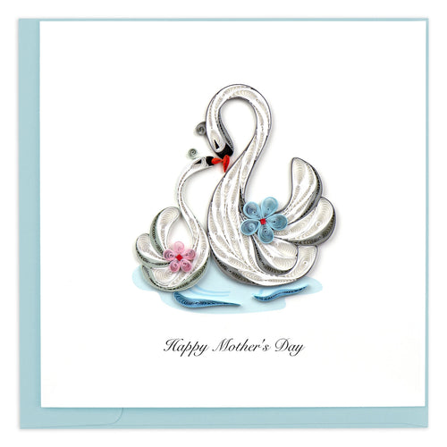 Mother's Day Swans Quilling Greeting Card || Mother's Day, Spring, Love