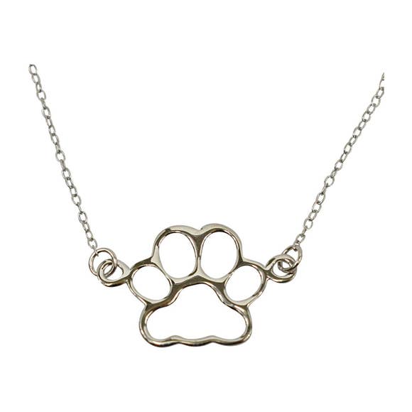 Sterling Silver Circles and Dog Paw Heart necklace pendant – House of Dogs  Art