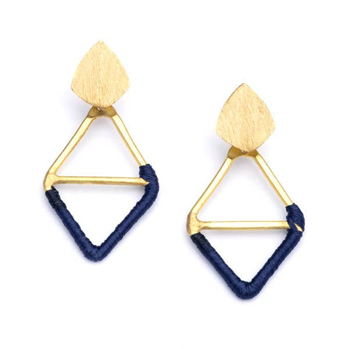 Kaia Earrings - Navy Diamond