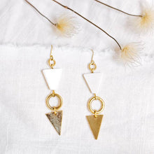 Load image into Gallery viewer, Tribe - Brass &amp; Bone Statement Earrings