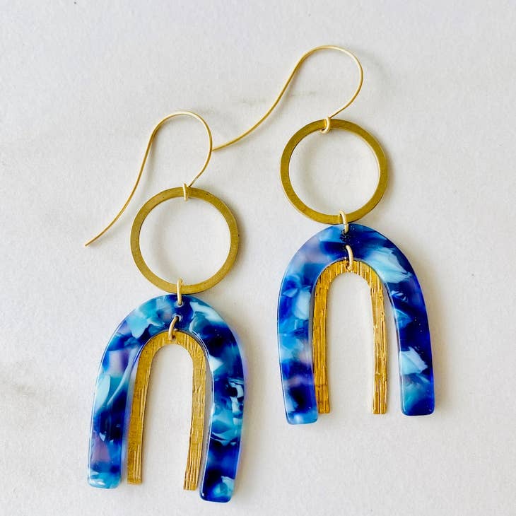 Tortoise Blues and Double U Earrings