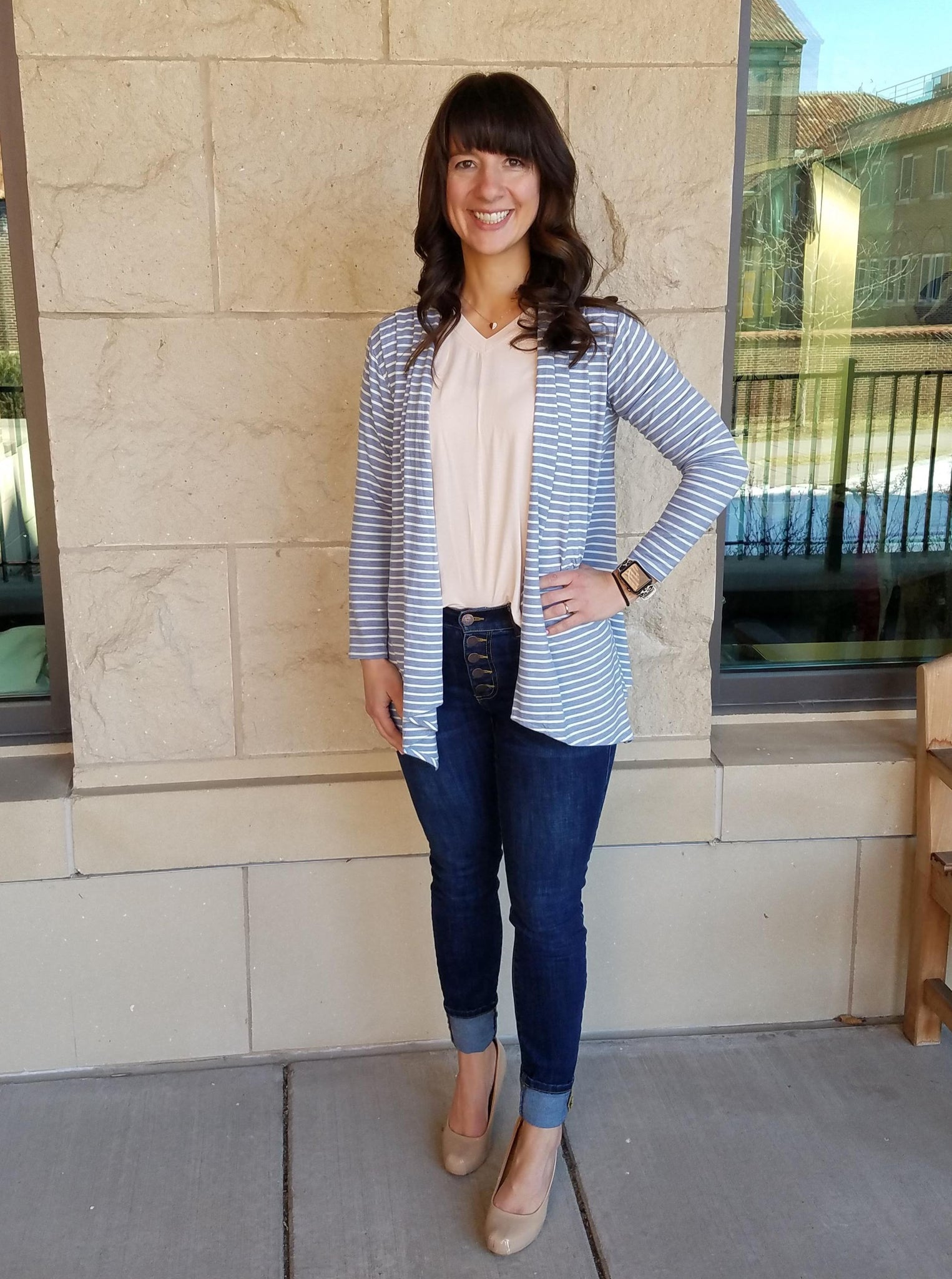 Sky Striped Waterfall Cardigan Top – The Lemonade Boutique LLC