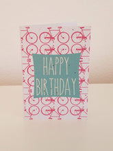 Load image into Gallery viewer, &quot;Happy Birthday&quot; with Pink Bicycles Growing Paper Greeting Card || Celebration, Happy Birthday