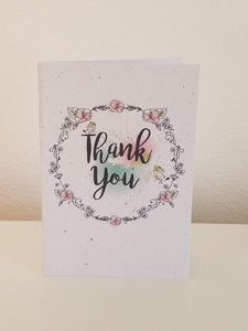 "Thank You!" with Watercolors Wreath Growing Paper Greeting Card || Appreciation