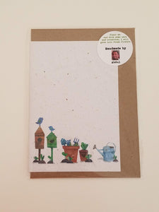 Garden Scene Growing Paper Greeting Card || All Occasion