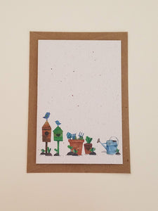 Garden Scene Growing Paper Greeting Card || All Occasion