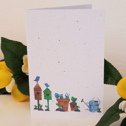 Garden Scene Growing Paper Greeting Card || All Occasion