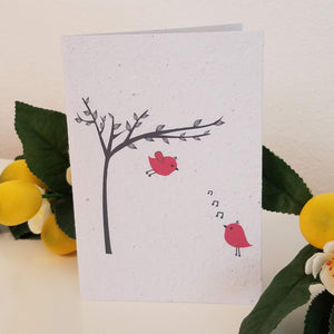 Red Birds Growing Paper Greeting Card || All Occasion