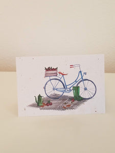 Fall Picnic with Bicycle Growing Paper Greeting Card || All Occasion