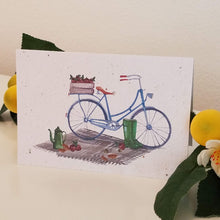 Load image into Gallery viewer, Fall Picnic with Bicycle Growing Paper Greeting Card || All Occasion