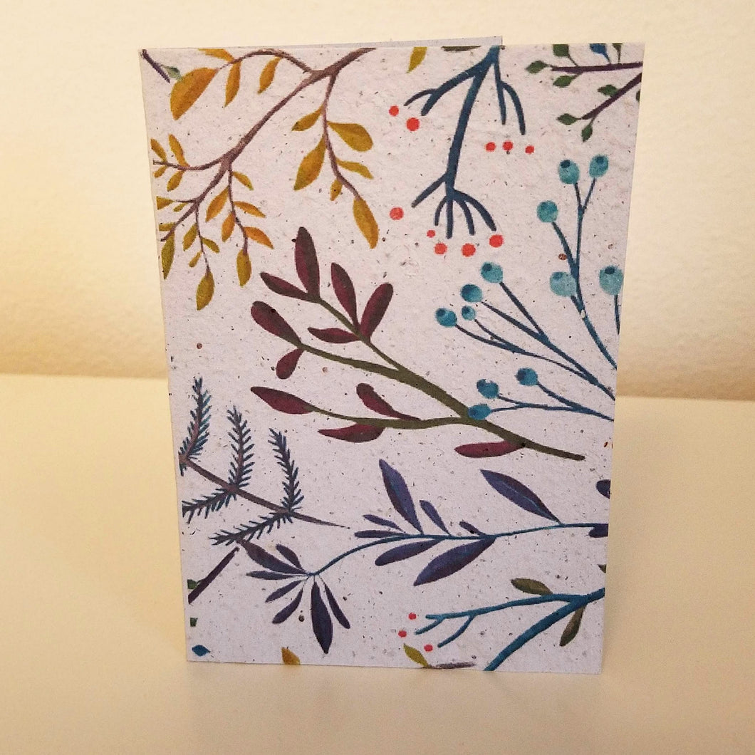 Elegant Branches Floral Patterns Growing Paper Greeting Card || All Occasion