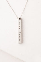 Load image into Gallery viewer, Justice: Act Justly, Love Mercy, Walk Humbly Silver Bar Necklace