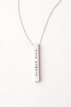 Load image into Gallery viewer, Justice: Act Justly, Love Mercy, Walk Humbly Silver Bar Necklace