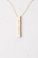 Load image into Gallery viewer, Justice: Act Justly, Love Mercy, Walk Humbly Gold Bar Necklace