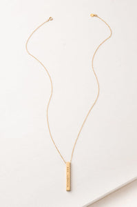 Justice: Act Justly, Love Mercy, Walk Humbly Gold Bar Necklace