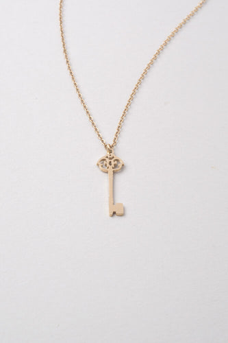 Emza Key Pendant Necklace -- Gold or Silver