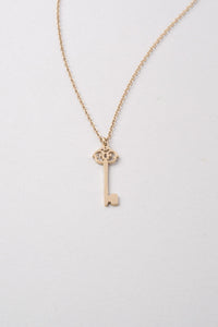 Emza Key Pendant Necklace -- Gold or Silver