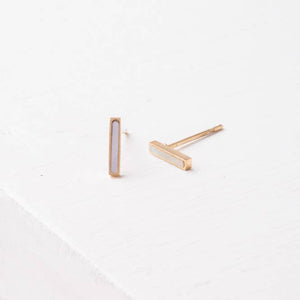 Lori Gold & Shell Bar Earrings