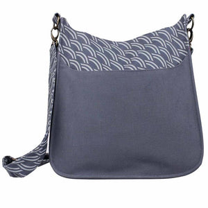 Large Canvas Crossbody Bag in Blue