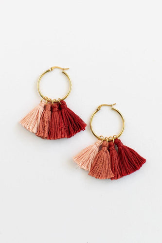 Pink Ombre Tassel Earrings