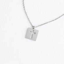 Load image into Gallery viewer, Axis Silver Cross Necklace