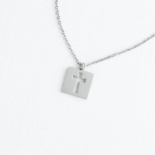 Axis Silver Cross Necklace